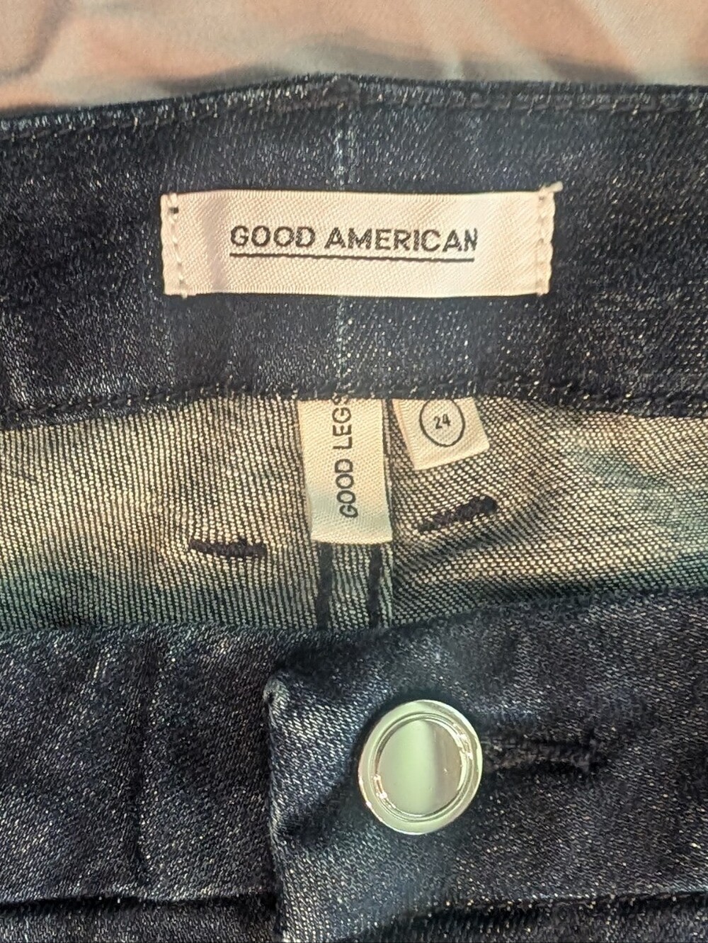 Good American Good Legs Slim Straight Dark Indigo Jeans - Picture 7 of 8